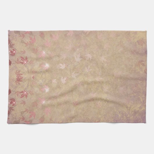 Pastel Kleurrijke bladeren Keukenhanddoek (Horizontaal)