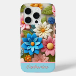 Pastel kleurrijke bloem iPhone 15 pro case