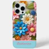 Pastel Kleurrijke Bloemen Aangepaste Naam Case-Mate iPhone Case (Achterkant)