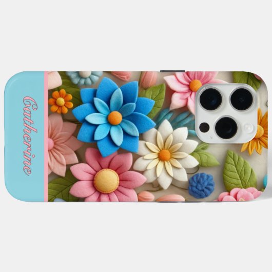 Pastel Kleurrijke Bloemen Aangepaste Naam Case-Mate iPhone Case (Achterkant (horizontaal))