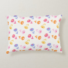 Pastel Kleurrijke Bloemen Naadloos Patroon Accent Kussen