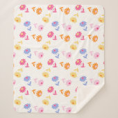 Pastel Kleurrijke Bloemen Naadloos Patroon Sherpa Deken (Voorkant)