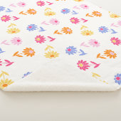 Pastel Kleurrijke Bloemen Naadloos Patroon Sherpa Deken (3/4)