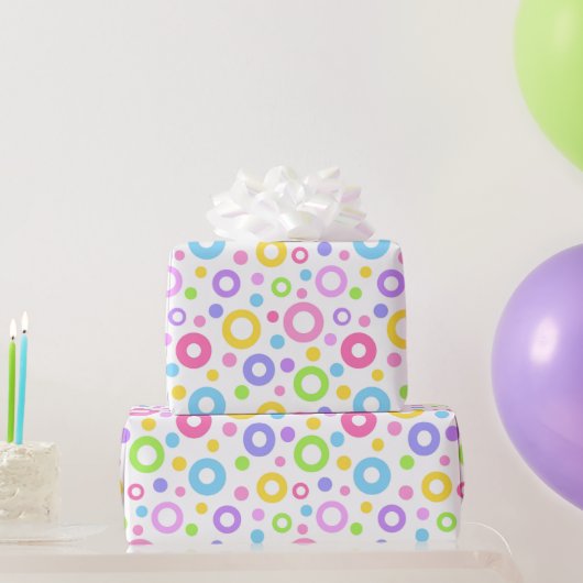 Pastel Kleurrijke Cirkels Cadeaupapier (Feestgeschenken)