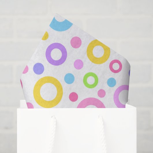 Pastel Kleurrijke Cirkels Tissuepapier (Cadeauzakje)