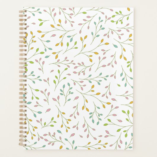 Pastel Kleurrijke Delicate Botanische Wijnstok Pat Planner (Voorkant)