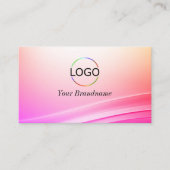  pastel kleurrijke gebogen decor Logo QR-code Visitekaartje (Voorkant)