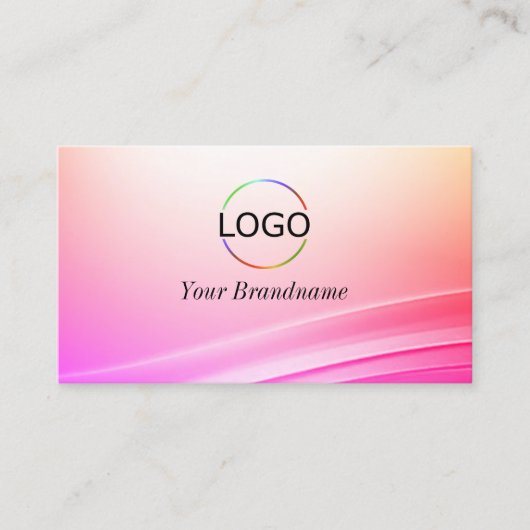  pastel kleurrijke gebogen decor Logo QR-code Visitekaartje (Voorkant)