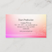  pastel kleurrijke gebogen decor met monogram visitekaartje (Achterkant)