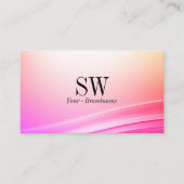  pastel kleurrijke gebogen decor monogram foto visitekaartje (Voorkant)