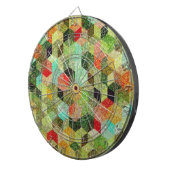 Pastel Kleurrijke geometrische blokjes Patroon Dartbord (Voorkant Rechts)