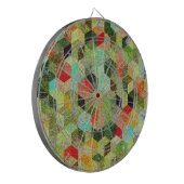 Pastel Kleurrijke geometrische blokjes Patroon Dartbord (Voorkant Links)