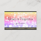 Pastel Kleurrijke Glitter Sterren Zwart Gouden Ran Visitekaartje (Voorkant)