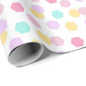 Pastel Kleurrijke Hexagon Regenboog Wrapping Papie Cadeaupapier (Rol Hoek)