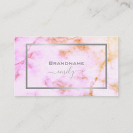 Pastel Kleurrijke Marmeren Patroon  Zilver Lijst Visitekaartje