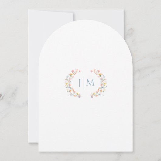 Pastel Kleurrijke Meadow Flower Wedding Dank u Kaart (Achterkant)