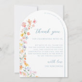 Pastel Kleurrijke Meadow Flower Wedding Dank u Kaart (Voorkant)