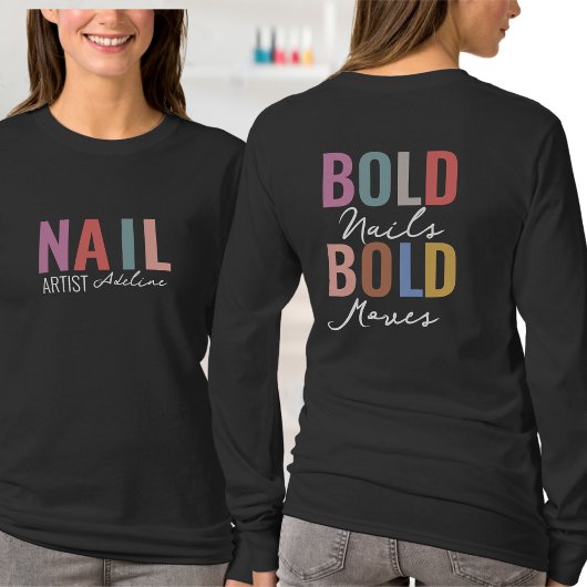 Pastel Kleurrijke Nail Artiest Naam Motivatie Quot T-shirt