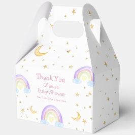 Pastel Kleurrijke Rainbow Moon Sky Baby shower Bedankdoosjes
