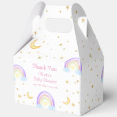 Pastel Kleurrijke Rainbow Moon Sky Baby shower Bedankdoosjes (Achterkant)