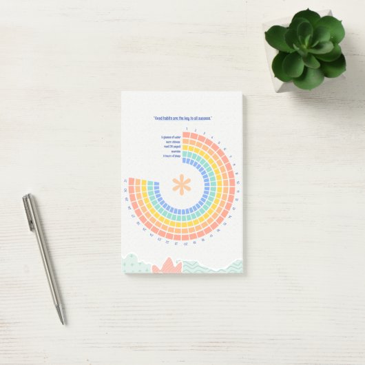 Pastel Kleurrijke Regenboog Boho Custom Maandelijk Post-it® Notes (Kantoor)