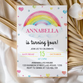 Pastel Kleurrijke Regenboog Verjaardag Uitnodiging