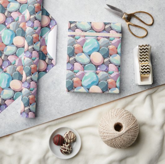 Pastel kleurrijke stenen cadeaupapier (Crafts)