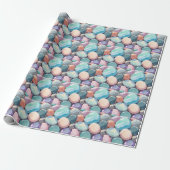 Pastel kleurrijke stenen cadeaupapier (Uitgerold)