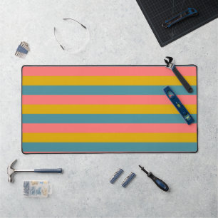 Pastel kleurrijke strepen patroon bureaumat