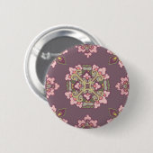 Pastel Kleurrijke Tracery Ornament Button (Voorkant /achterkant)