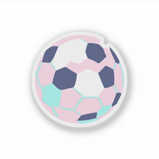 Pastel kleurrijke voetbal sticker (Voorkant)