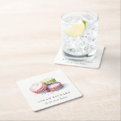 Pastel Kleurrijke Waterverf Franse Macarons Bakker Kartonnen Onderzetters (Insitu)