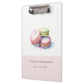 Pastel Kleurrijke Waterverf Franse Macarons Bakker Klembord (Links)