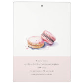 Pastel Kleurrijke Waterverf Franse Macarons Bakker Klembord (Achterkant)