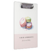 Pastel Kleurrijke Waterverf Franse Macarons Bakker Klembord (Rechts)