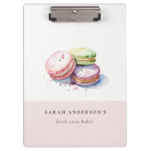 Pastel Kleurrijke Waterverf Franse Macarons Bakker Klembord (Voorkant)