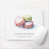 Pastel Kleurrijke Waterverf Franse Macarons Bakker Muismat (Met muis)