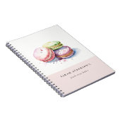 Pastel Kleurrijke Waterverf Franse Macarons Bakker Notitieboek (Rechterzijde)