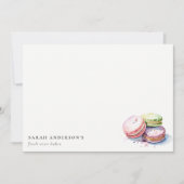 Pastel Kleurrijke Waterverf Franse Macarons Bakker Notitiekaartje (Voorkant)