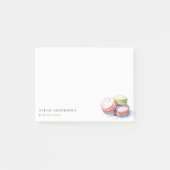Pastel Kleurrijke Waterverf Franse Macarons Bakker Post-it® Notes (Voorkant)