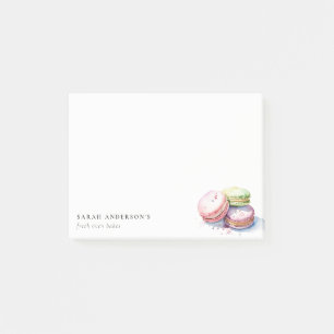 Pastel Kleurrijke Waterverf Franse Macarons Bakker Post-it® Notes
