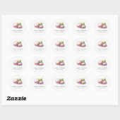 Pastel Kleurrijke Waterverf Franse Macarons Bakker Ronde Sticker (Vel)
