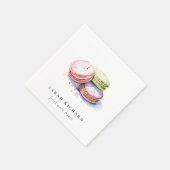 Pastel Kleurrijke Waterverf Franse Macarons Bakker Servet (Hoek)