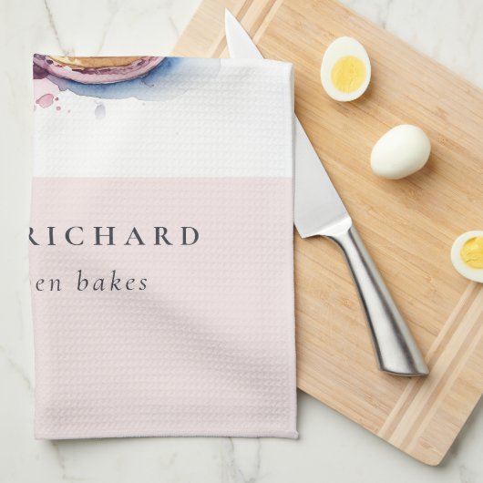 Pastel Kleurrijke Waterverf Franse Macarons Bakker Theedoek (Quarter Fold)