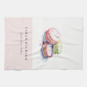 Pastel Kleurrijke Waterverf Franse Macarons Bakker Theedoek (Horizontaal)