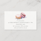 Pastel Kleurrijke Waterverf Franse Macarons Bakker Visitekaartje (Achterkant)