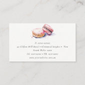 Pastel Kleurrijke Waterverf Franse Macarons Bakker Visitekaartje (Achterkant)
