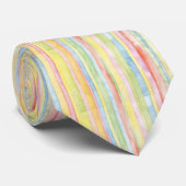 Pastel Kleurrijke Waterverf Strepen Stropdas (Opgerold)