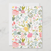 Pastel kleurrijke wilde bloemen weide krans bruilo kaart (Achterkant)