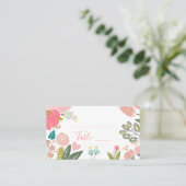 Pastel kleurrijke wilde bloemen weide krans bruilo plaatskaartje (Staand voorkant)